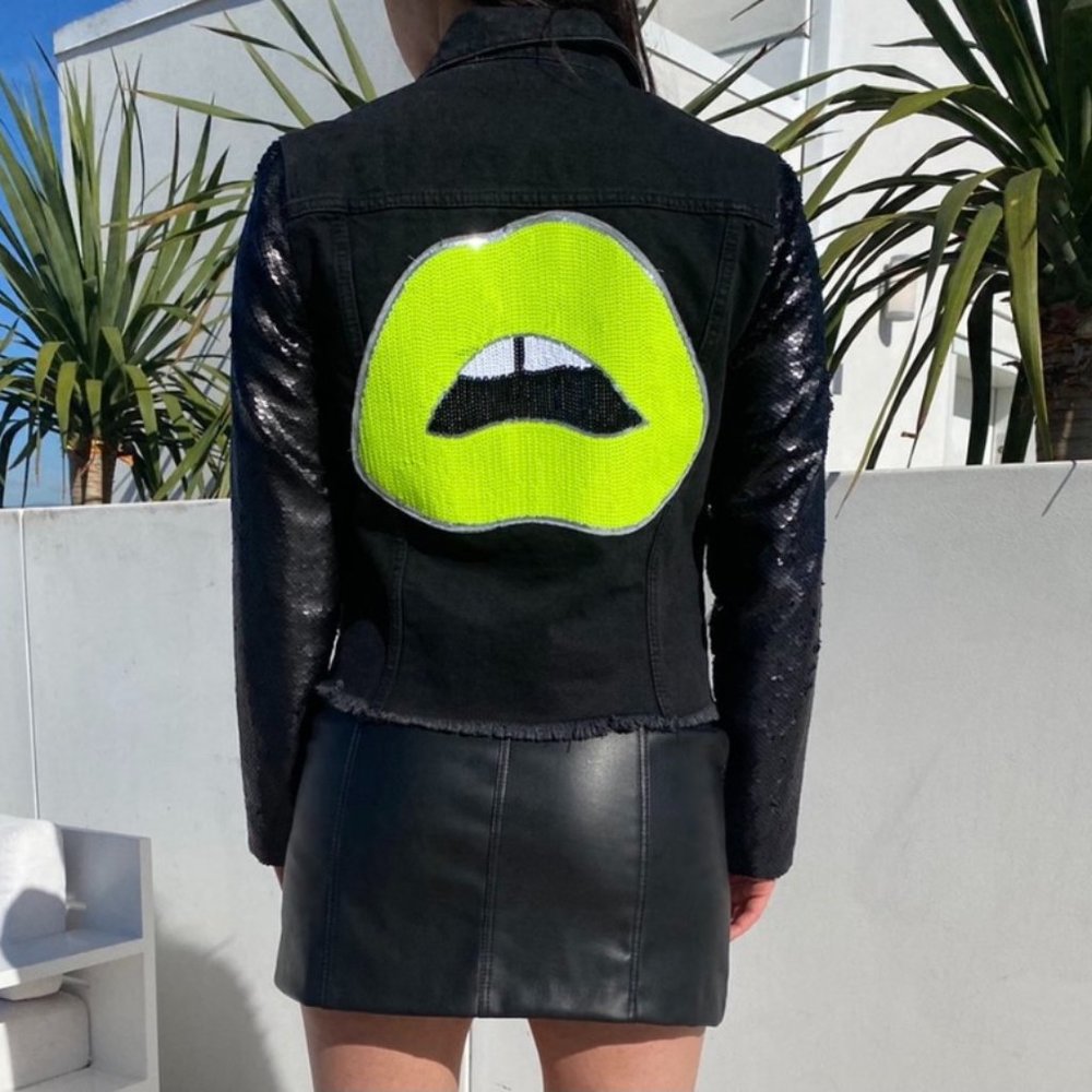 Sojara Custom Denim Sequin Jacket - image 1